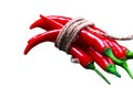 Stack of Red hot chilli pepper isolated on white background. Royalty Free Stock Photo