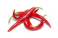 Stack of red hot chili peppers Royalty Free Stock Photo