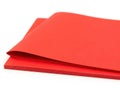 Stack of red paper sheets isolated on white background Royalty Free Stock Photo