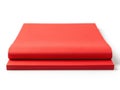 Stack of red paper sheets, isolated on white background Royalty Free Stock Photo
