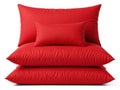 Stack of red pillows isolated on white background Royalty Free Stock Photo