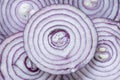 A stack of red or purple onion slices with concentric circles Royalty Free Stock Photo