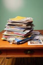 stack of resumes on an office table