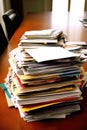 stack of resumes on an office table