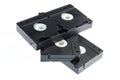 Stack of retro video tapes isolated on a white background Royalty Free Stock Photo