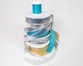 Stack of Ribbons and Thread Royalty Free Stock Photo