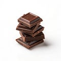 Delicious dark chocolate pieces isolated on transparent background transparent background Royalty Free Stock Photo