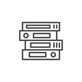 Stack of ring binders outline icon