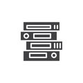 Stack of ring binders vector icon