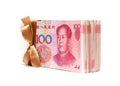 A stack of RMB Chinese Yuan Note isolated on white Royalty Free Stock Photo