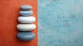 Stack of rocks carefully balanced on a wall symbolizing stability, peace, and harmony in nature and mindfulness Royalty Free Stock Photo