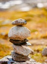 Stack Of Rocks On Norwegian Mountain, Norway Nature