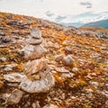 Stack Of Rocks On Norwegian Mountain, Norway Nature