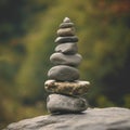 Stack of Rocks Resting on a Large Rock