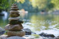 Stack of Rocks on River Royalty Free Stock Photo