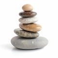 A stack of rocks sitting on top of each other, zen pyramide made of pebbles Royalty Free Stock Photo