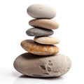 A stack of rocks sitting on top of each other, zen pyramide made of pebbles Royalty Free Stock Photo