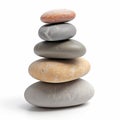 A stack of rocks sitting on top of each other, zen pyramide made of pebbles Royalty Free Stock Photo