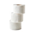 3 stack of Roll of toilet paper side view Royalty Free Stock Photo