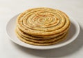 Stack roti paratha food plate cuisine meal Royalty Free Stock Photo
