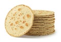 Stack of round flatbreads isolated on white background Royalty Free Stock Photo