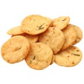 Stack of Round Savory Indian Snacks with Herbs and Spices crispy Royalty Free Stock Photo