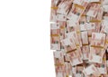 Stack Russian cash or banknotes of Rusia rubles scattered on a white background isolated The concept of Economic, Finance, Backgro