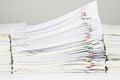 Stack of sales and receipt overload between paperwork Royalty Free Stock Photo