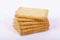A stack of salted biscuits