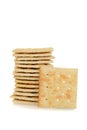 Stack of salted crackers