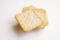 stack of salty crackers isolate on white background closeup Royalty Free Stock Photo