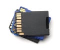 Stack of SD memory cards Royalty Free Stock Photo