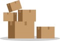 Stack of sealed cardboard boxes with flat style vector illustration isolated.