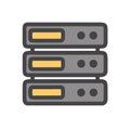 Stack of Servers Vector Illustration for Digital Technology and Data Management