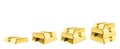 Stack of shining gold bars isolated Royalty Free Stock Photo