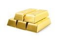 Stack of shining gold bars Royalty Free Stock Photo