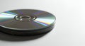 Stack of Shiny CDs Reflecting Rainbow Colors Royalty Free Stock Photo
