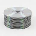 Stack of shiny compact discs in a clean, organized pile Royalty Free Stock Photo