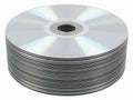 Stack of shiny silver compact discs in a neat pile Royalty Free Stock Photo