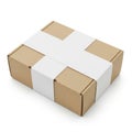 Stack of shipping boxes isolated on white background isolated on white background Royalty Free Stock Photo
