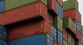 Stack of Shipping Containers Container Yard Logistics and Global Trade Royalty Free Stock Photo