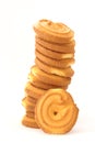 Stack of shortbread butter biscuits Royalty Free Stock Photo