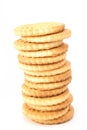 Stack of shortbread butter biscuits Royalty Free Stock Photo