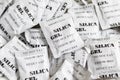 Stack of silica gel packets, closeup with a shallow depth of field