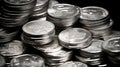 stack silver coins Royalty Free Stock Photo
