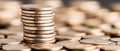 Stack of Silver Coins Representing Wealth and Financial Success Royalty Free Stock Photo