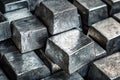 Stack of silver metal blocks Royalty Free Stock Photo