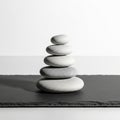 Flat stones is arranged in a balanced, vertically ascending order on a Royalty Free Stock Photo