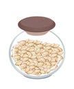 Stack of Slice Almonds in A jar Royalty Free Stock Photo