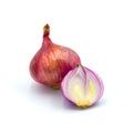 Stack slice fresh onion red isolated on the white background Royalty Free Stock Photo